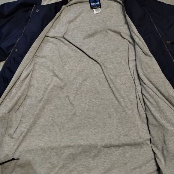 vintage adidas jacket Mens Size 2XL Navy Zip Button Parka - Picture 12 of 15